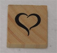 200 Scrabble Tiles - Natural Wood - HEART