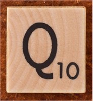 200 Scrabble Tiles - Natural Wood - Letter Q