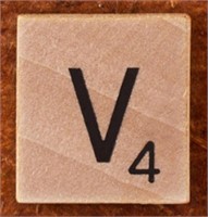 200 Scrabble Tiles - Natural Wood - Letter V
