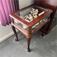 Display End Table with Seashells