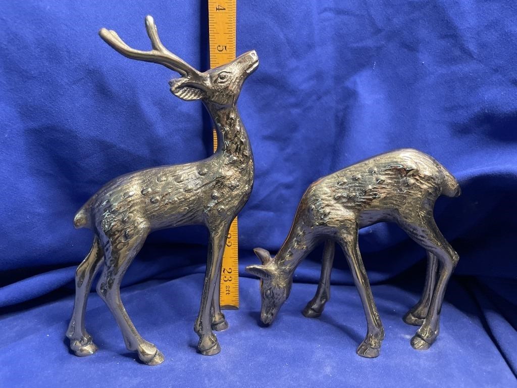 2 Brass Deer