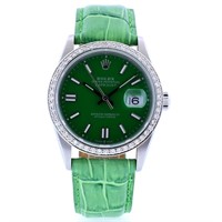 Rolex DateJust Diamond Lizard Green 36MM Watch