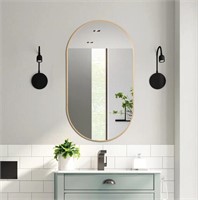 28x30'' Gold Settimia Metal Flat Wall Mirror