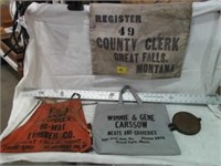 GREAT FALLS MEMORABILIA, CANVAS CLERK BAG, APRONS