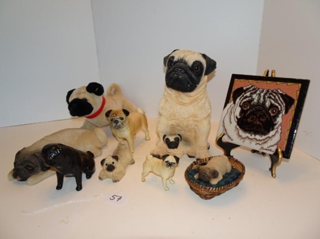 Pug Lot Ceramic Beswick England And Tile