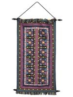 Lg Chinese Yunan Woven & Embroidered Wall Hanging