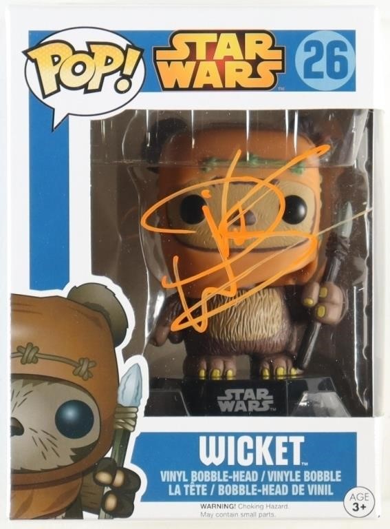 Autographed Star Wars Wicket Funko Pop