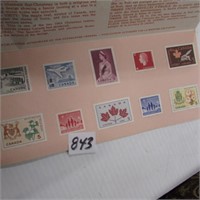 1965 CDN SOUVENIR CARD W/ STAMPS