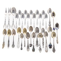 Assorted sterling souvenir & demitasse spoons