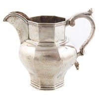 Rare southern coin silver pitcher c1840