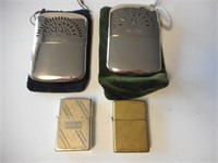 Vintage Zippo Lighters and Peacock Hand warmers