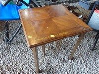 END TABLE WITH WROUGHT IRON INSERT