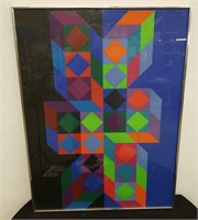 Victor Vasarely lithographic poster signed plate