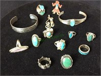 Jewelry, assorted western style jewelry,