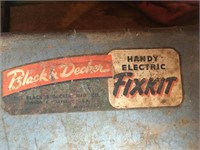 Vintage Black and Decker Drill in metal box