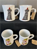 New Creative Co-op Ceramic Mug with Dogs