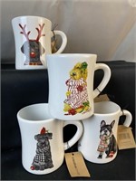 New Creative Co-op Ceramic Mug with Dogs