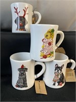 New Creative Co-op Ceramic Mug with Dogs