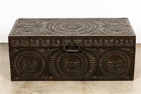 Anglo Indian Rosewood Trunk with Rosette Motif