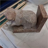Carved Stone Beaver Book End