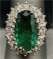 Large Green Stone Cocktail Ring