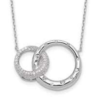 Silver-Interlocking Circles Design Necklace