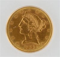 1883-S Half Eagle ICG MS63 Liberty Head $5