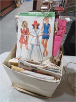 BOX FULL OF VINTAGE SEWING PATTERNS