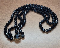 Night Court Faceted Black Necklace