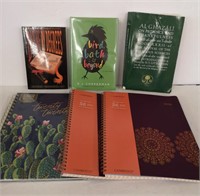 Mystery books and monthly planners.