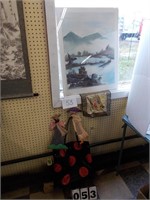 Signed Watercolor & Asian Items