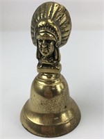 Vintage Brass Native American Head Bell