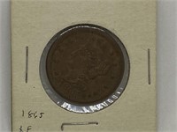 Large 1855 USA One Cent Coin