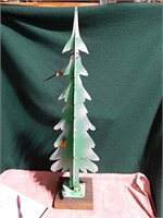 Green Metal Tree On Stand 29"