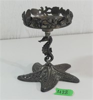 Vintage Lrg Silver Plated Pillar Candle Holder