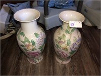 Pr of Oriental Decorator Vases (14" Tall)