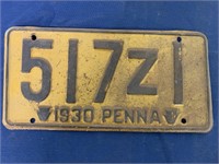 1930 Pennsylvania License Plate