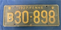 1927 Pennsylvania License Plate