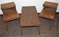 Set of 3 Midcentury Modern Coffee and Step Tables