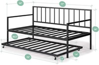 ZINUS Eden Metal Daybed with Trundle / Mattress Fo