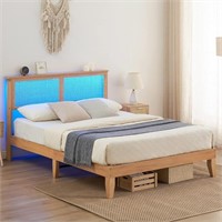 coucheta 12.4 Inch Solid Wood Queen Bed Frame with
