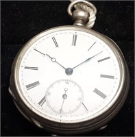 Vintage Wind Pocket Watch Runs Silver?