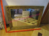 old gold framed wall mirror (25in x 33in)