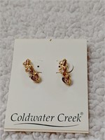 Coldwater Creek Tri CZ Heart Earrings