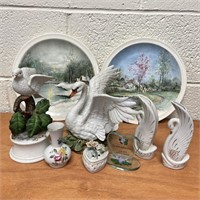 Porcelain & Asst Figurines, Trinket Box