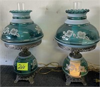 2-beautiful table lamps fenton??