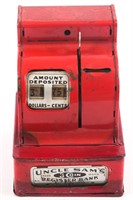 UNCLE SAM'S 3 COIN REGISTER BANK - RED