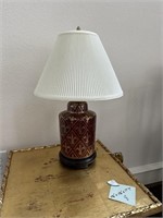 Hand Painted Red & Gold Lamp