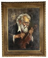 Alberto Cecconi- Man with Violin Oil Painting