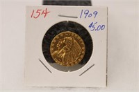 1909 US $5.00 Indian Gold (UNC)